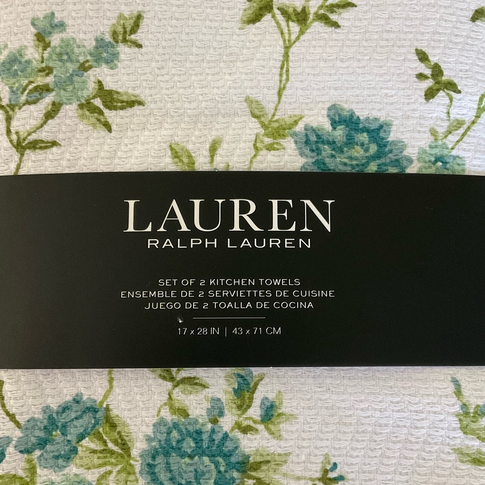 Lauren Ralph Lauren Floral Cotton Kitchen Towels Set Lot of 2 (4 Towels Total) - Picture 2 of 4